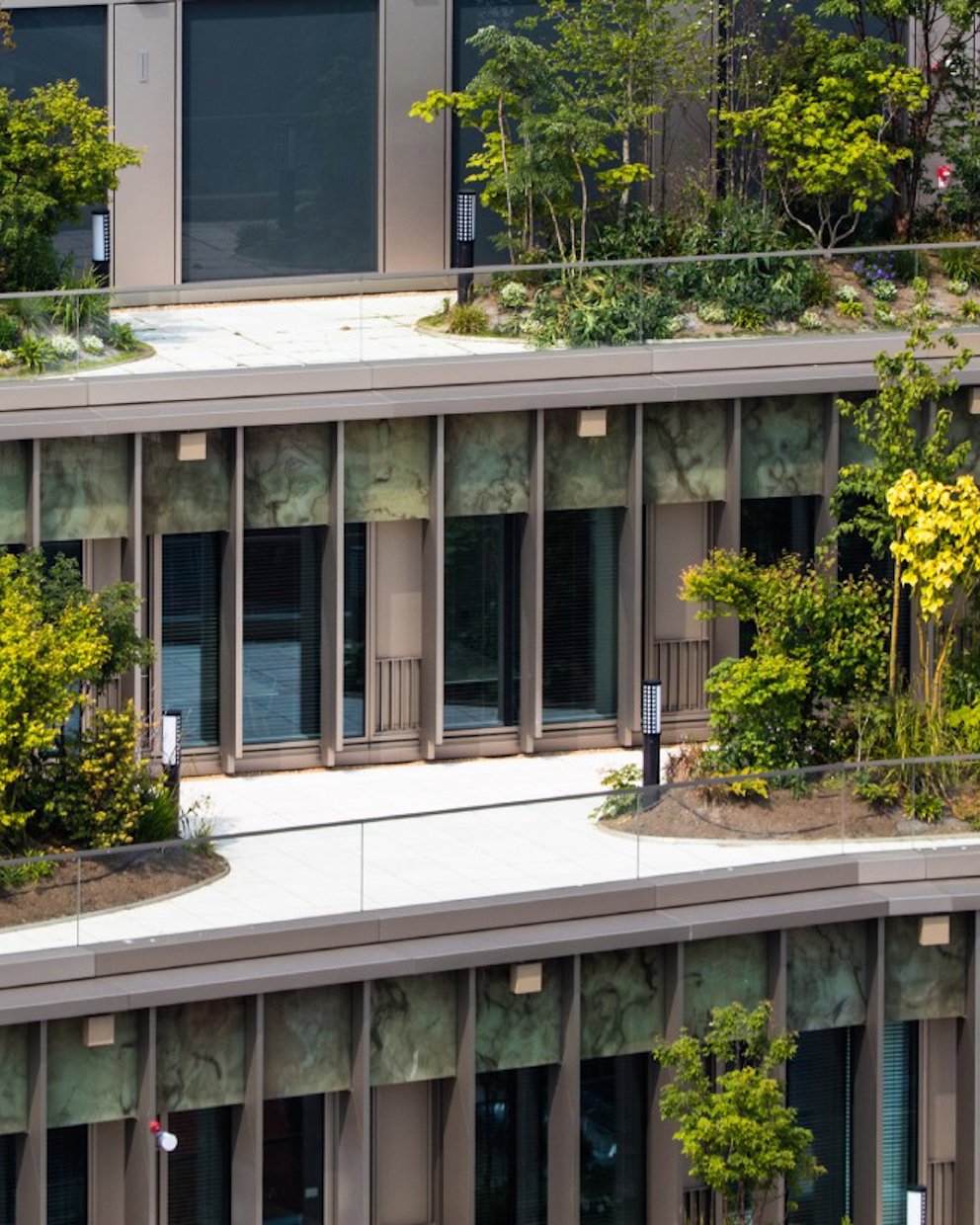 a building with trees in the front