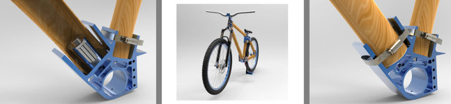 aluminium and bamboo joints used in a bicyle frame
