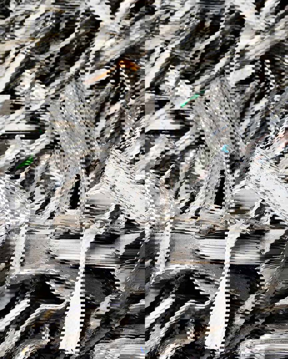 a pile of scrap metal