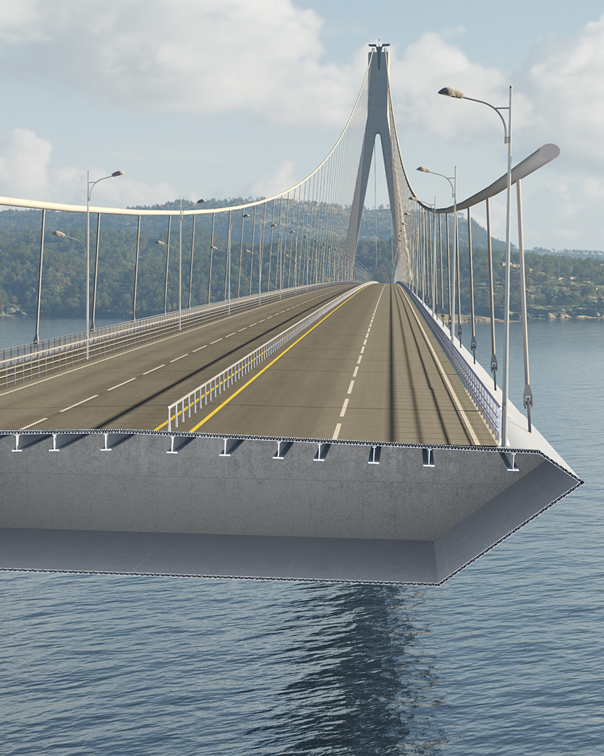 suspension bridge made with aluminium.