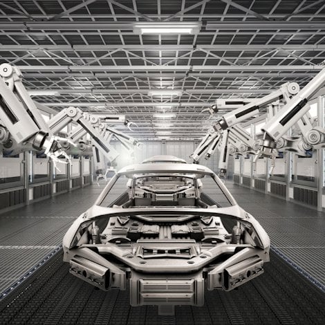 interior of a highly automated car factory