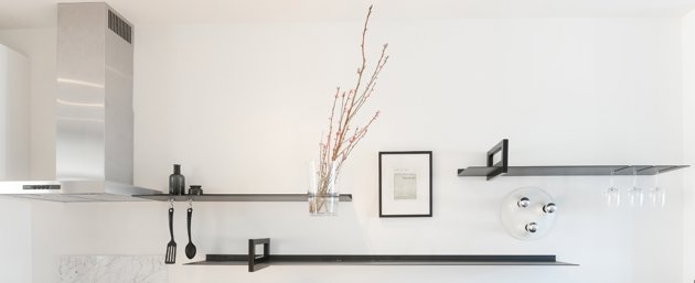 thin floating kitchen shelves