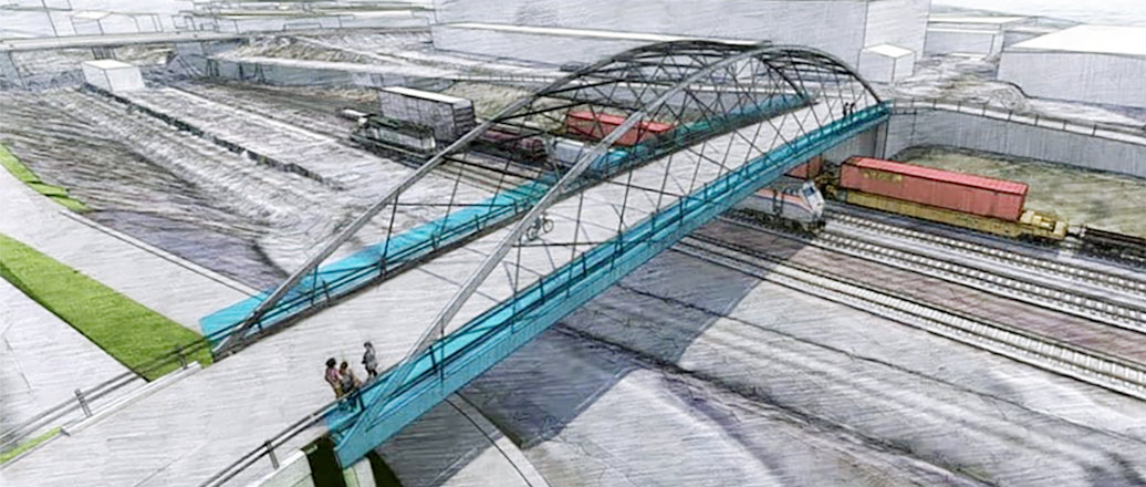 The deck and superstructure of Hangar Bridge in Trondheim, Norway, will be constructed in aluminium. (Illustration courtesy of Statens Vegvesen)