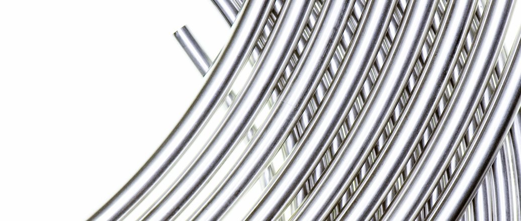 close up of aluminium coils